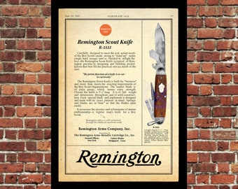 Remington R-3333 Scout Knife Print, Pocket Knife Wall Art, Knife Poster