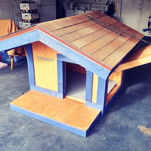 Hondenhokplannen met veranda voor honden van grote rassen - Modulaire montage - Zijdeur voor eenvoudige reiniging