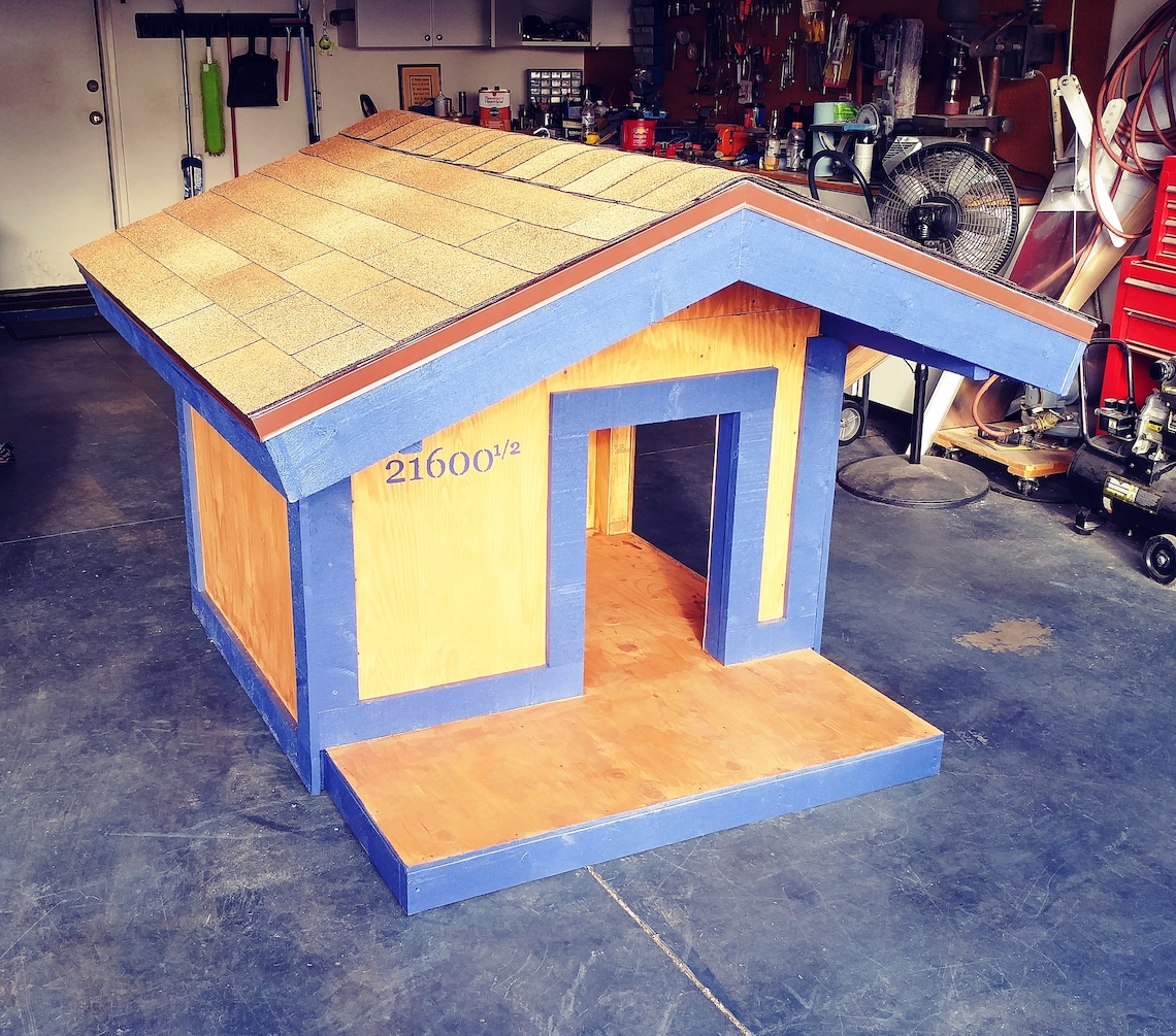 Dog House Plans With Porch for Large Breed Dogs Modular Etsy