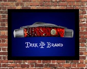 Boker Tree Brand 5974 Congress Knife digital art, Pocket Knife Wall Art, Knife Poster