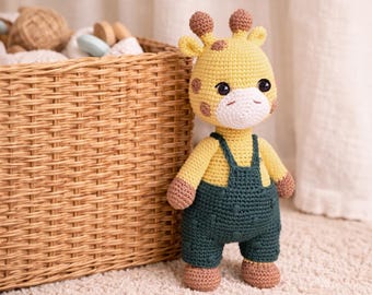 Handgefertigte Häkelarbeit Giraffe Spielzeug, umweltfreundliche Baumwolle, eine von einer Art, handwerkliche handgemachte Plüsch