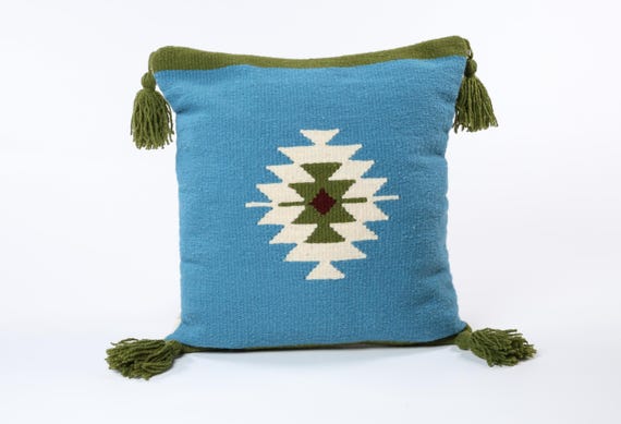 Handwoven Wool Kilim Pillow Cover | Serbian Geometric Cushion