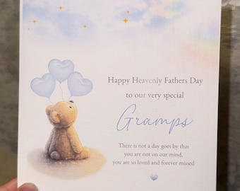 Heavenly Father’s Day Card | Dad in Heaven Card | Memorial Father’s Day | Thinking of You Dad | Remembrance Card UK | Grandparent Loss