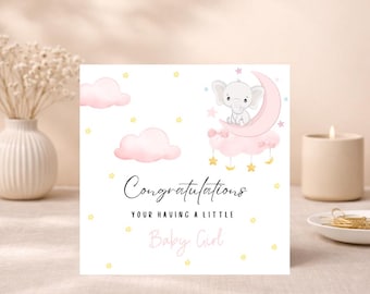 Personalised Mummy to be card | Gender Reveal | Baby Girl | Baby shower | New baby | Newborn | Congratulations on your Pregnancy card