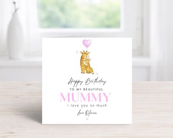 Personalised Birthday Card for Mummy | Keepsake | Boy Mum | Girl Mum | Happy Birthday Mummy | Mummy to be | Baby Shower