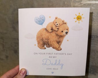 First Fathers Day card, Personalised Fathers Day, First Fathers Day as my Daddy, card for daddy on Fathers Day Happy Fathers Day Daddy to be