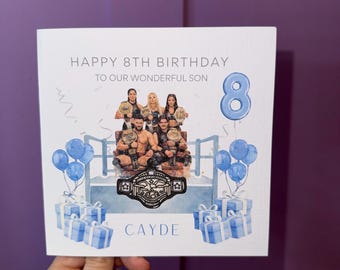 Wrestling Birthday Card l Personalised Card l Custom Name and Age l Party Decor