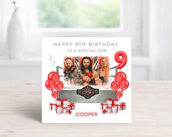 Personalised Wrestling Birthday Card | Custom Name, Age for Son, Grandson