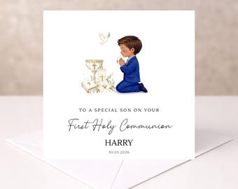 First Holy Communion Card | Personalised Communion Card | Religious Card | Christening Keepsake | Holy Communion Gift Card | Boy or Girl