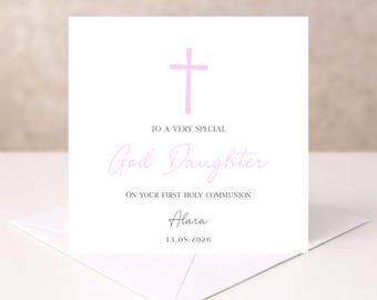 First Holy Communion Card | Personalised Communion Card | Religious Card | Christening Keepsake | Holy Communion Gift Card | Boy or Girl