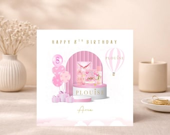 Birthday Card for Daughter | Girly Beauty card | Niece | Daughter 8th Birthday | Personalised gift | Plouise inspired | Teen girl | Plouise