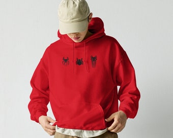 Sudadera con capucha unisex con logotipo de Spider-Men bordado