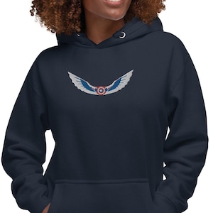 Big Embroidered Sam Wilson Captain America Wings Unisex Hoodie