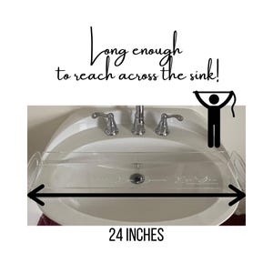 Clear Acrylic Makeup Organizer Tray, 24" Long Vanity Caddy with Handles image 15