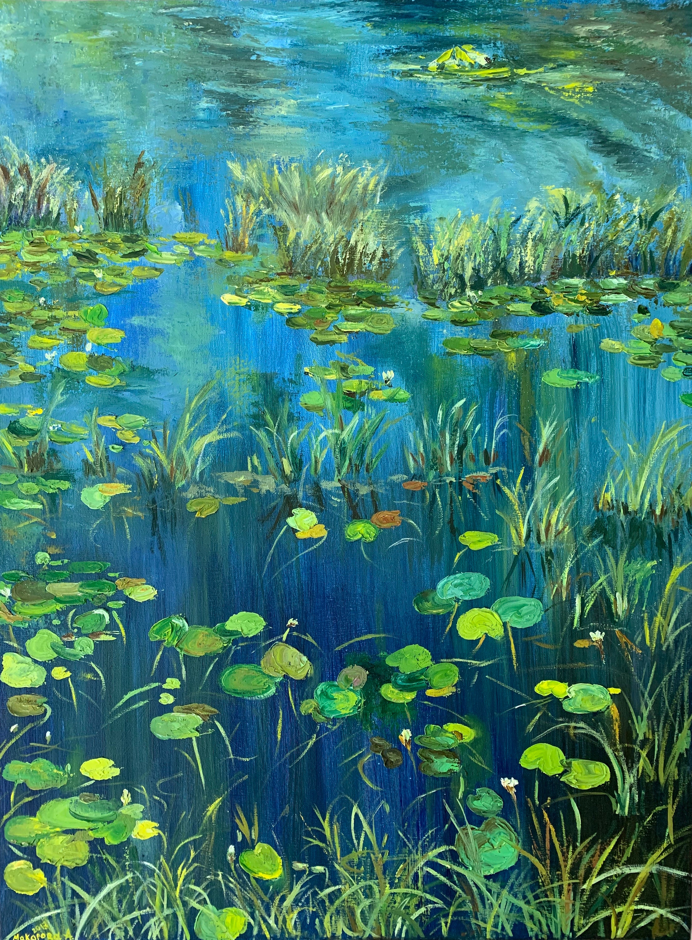 Pond with oil paints Etsy