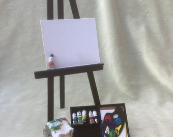 1/6 doll easel and oil painting set, art kit for fashion dolls.