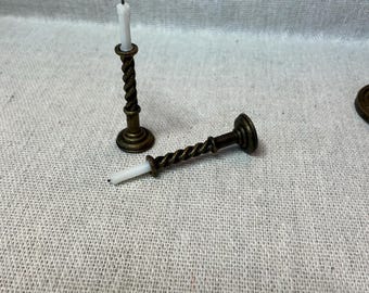 Dollhouse barley twist candlesticks.