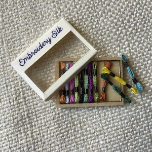 Dolls house embroidery floss, haberdashery shop accessories,  Miniature embroidery silks,  1/12th scale thread