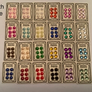 24th scale button display cards for dollhouse, miniature sewing accessories , 1/24th scale sewing image 1