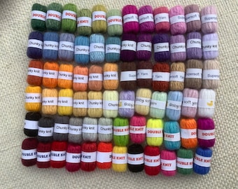 Knitting wool, Miniature balls of yarn, dollhouse 1/12th scale yarn skeins