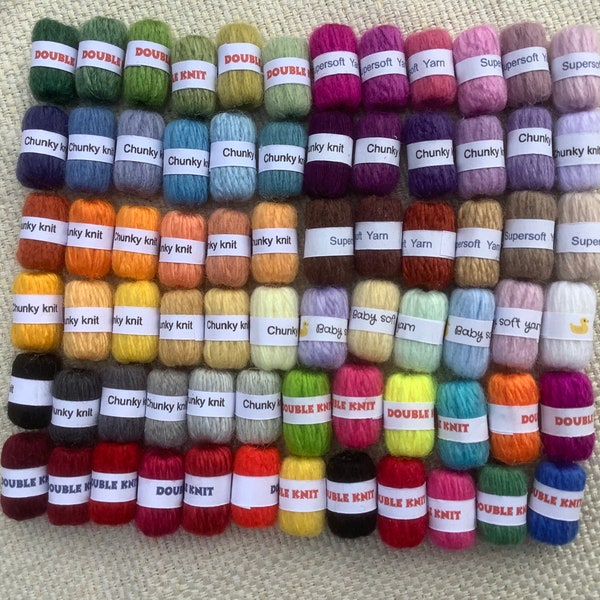 Knitting wool, Miniature balls of yarn, dollhouse 1/12th scale yarn skeins