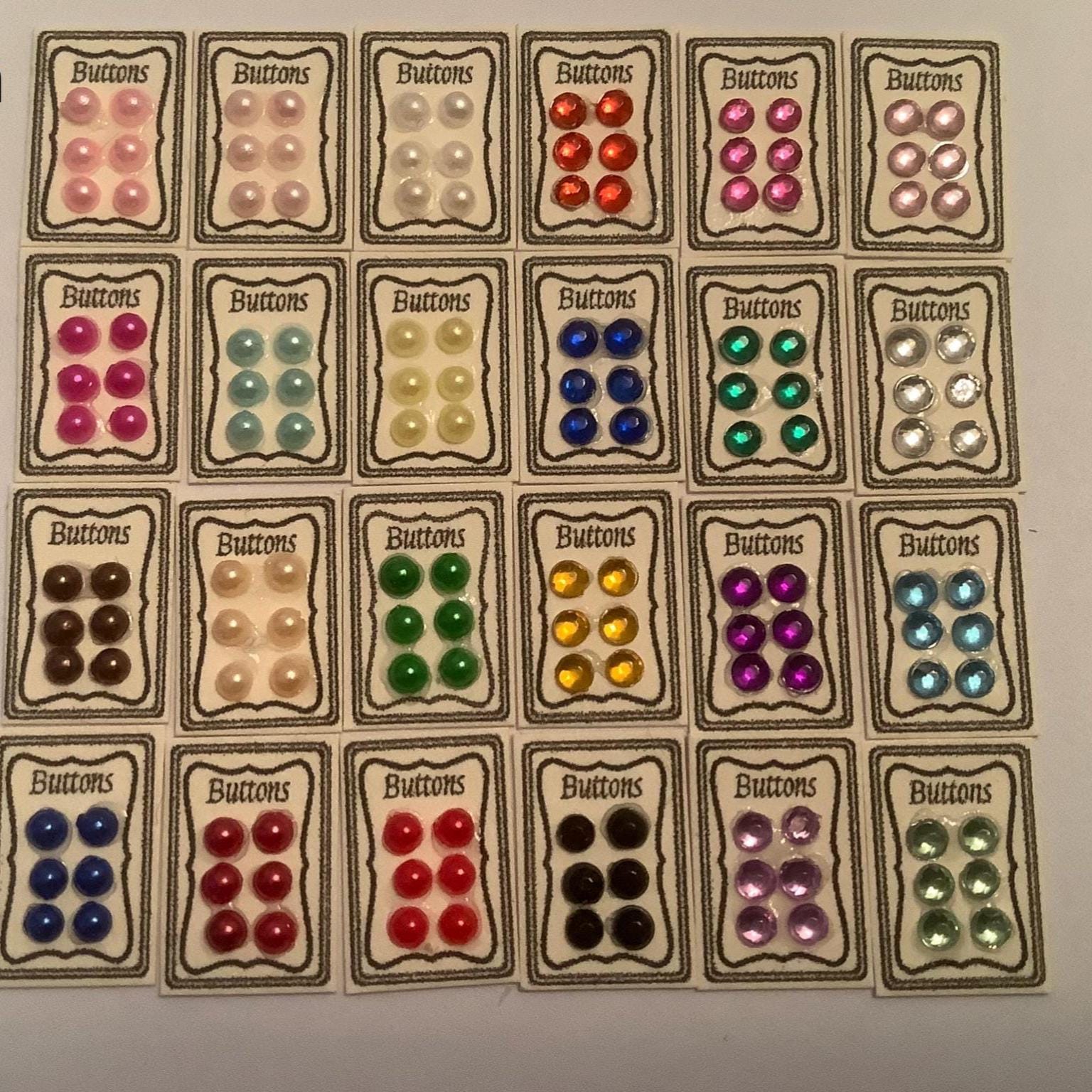 24th Scale Button Display Cards for Dollhouse, Miniature Sewing ...