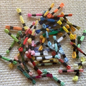 Dolls house haberdashery shop accessories,  Miniature embroidery silks,  1/12th scale thread, packs of 6 or 12