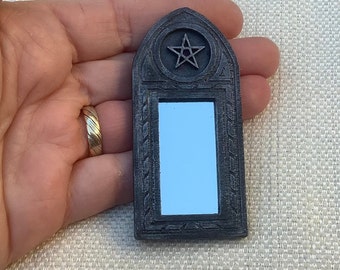 Doll house Miniature mirror, witches house mirror, Miniature 12th scale pagan style looking glass