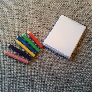 Miniature School books and pencils, stationery, 1/12th school books for dolls house. image 3