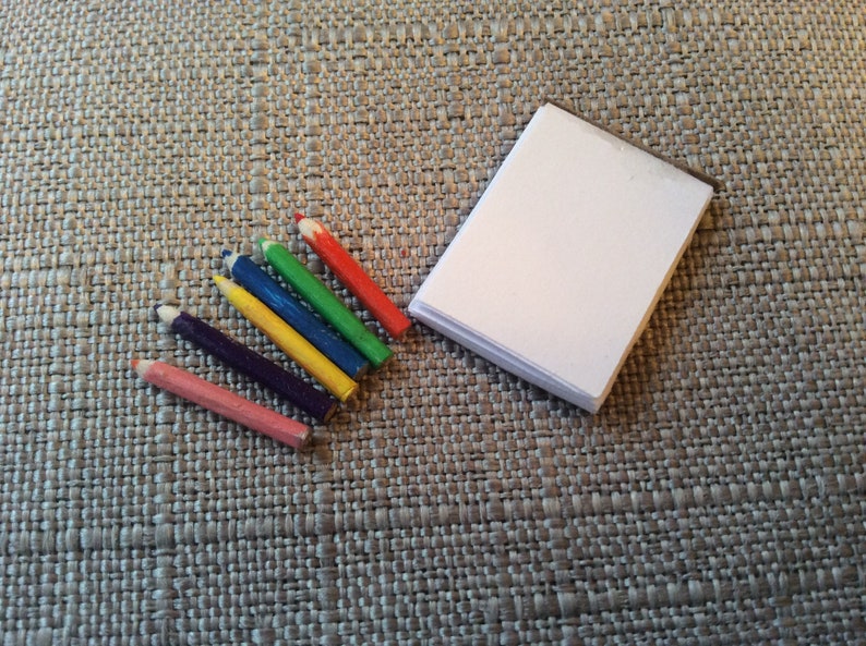 Miniature School books and pencils, stationery, 1/12th school books for dolls house. image 3
