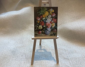 Miniature painting set with 2 paintings, easel and pictures, available with or without art set