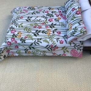 Miniature floral duvet, 1/12th scale bedding, pink floral print, bedroom accessories image 4