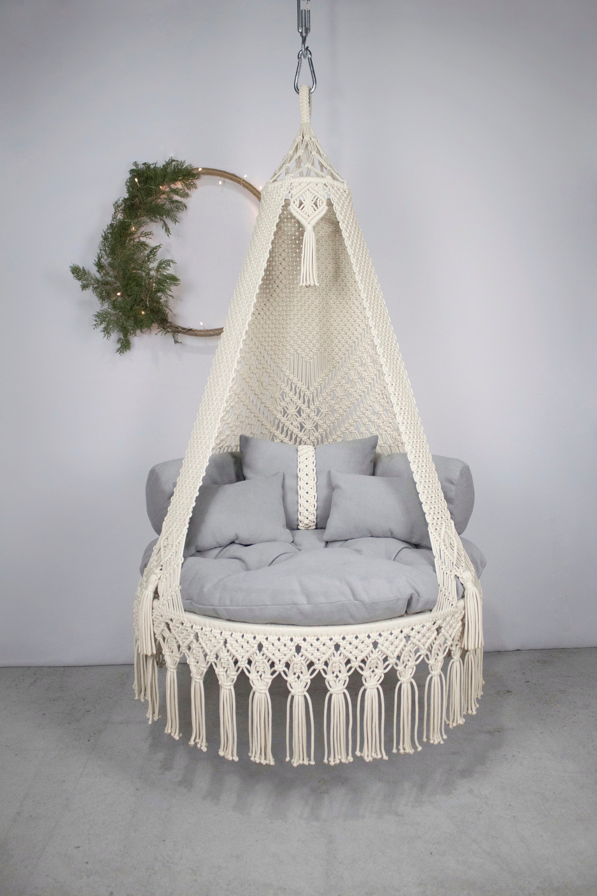 Hanging Baby Cradle  Natural Linen - Swingy Nest