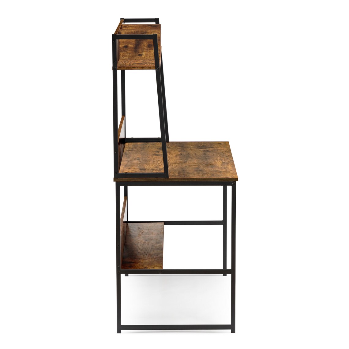 Wood Desk Industrial Style Rustic Brown Office Workstation Etsy