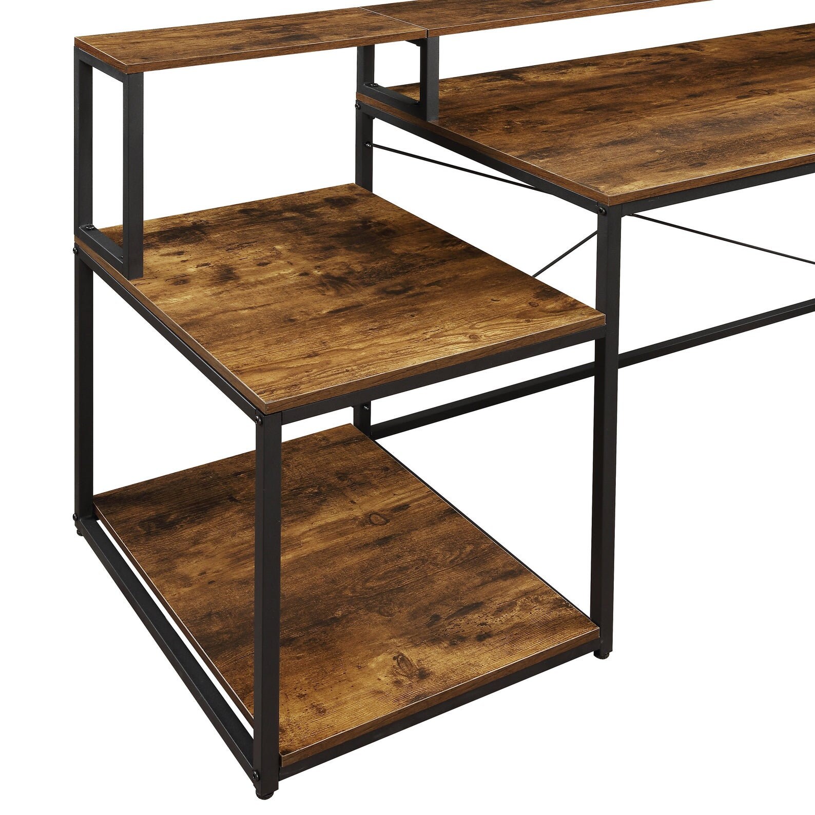 Office Desk Wood Finish Shelf Computer Home Bedroom Table Etsy