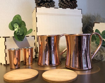 Personalization Copper Beer Mug Set, Copper Anniversary Gift for, 7th Anniversary Gift, Custom Initials Beer Mug Gift, Copper Beer Mug