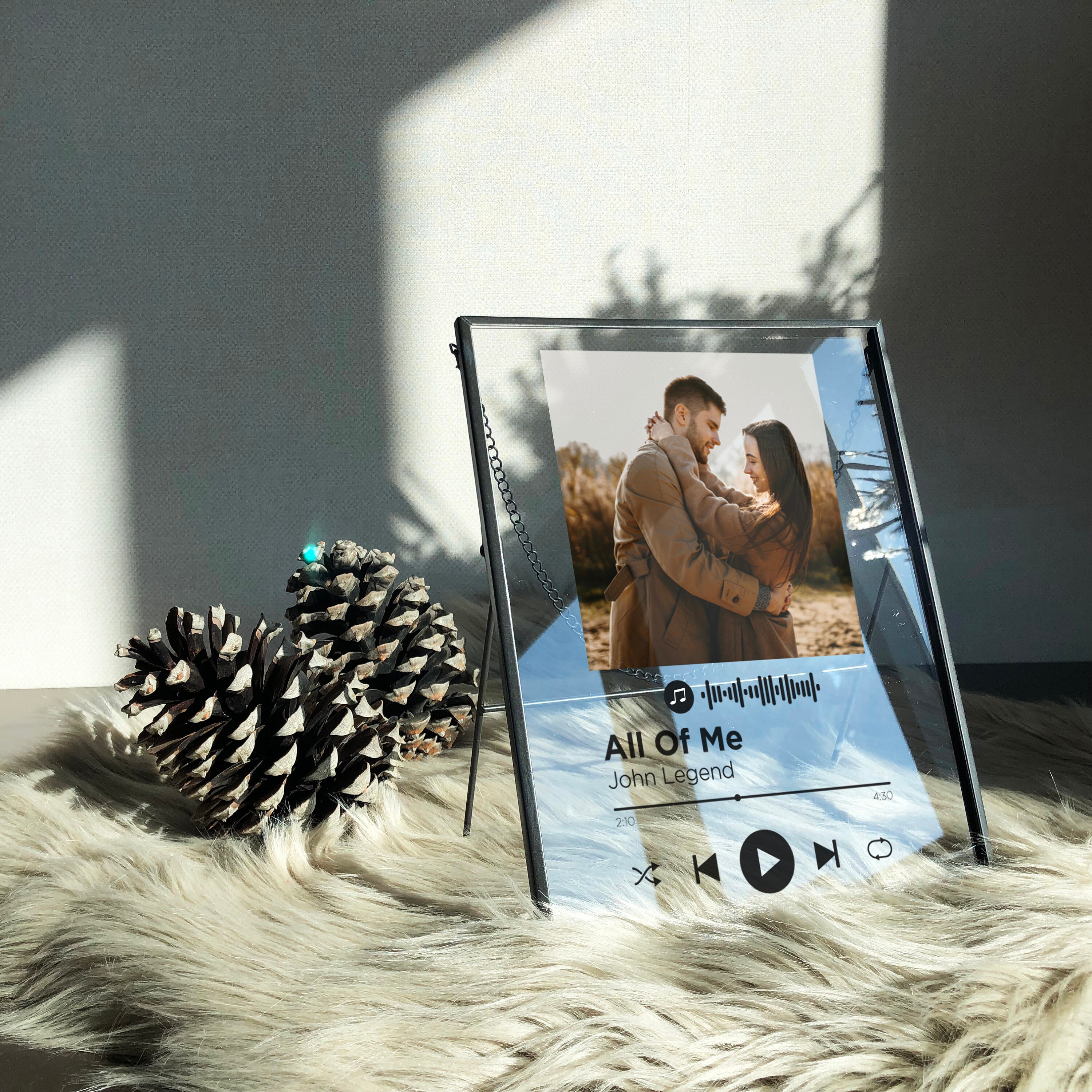 Custom Couple Music Glass Frame Custom Song Frame Best Friend Etsy