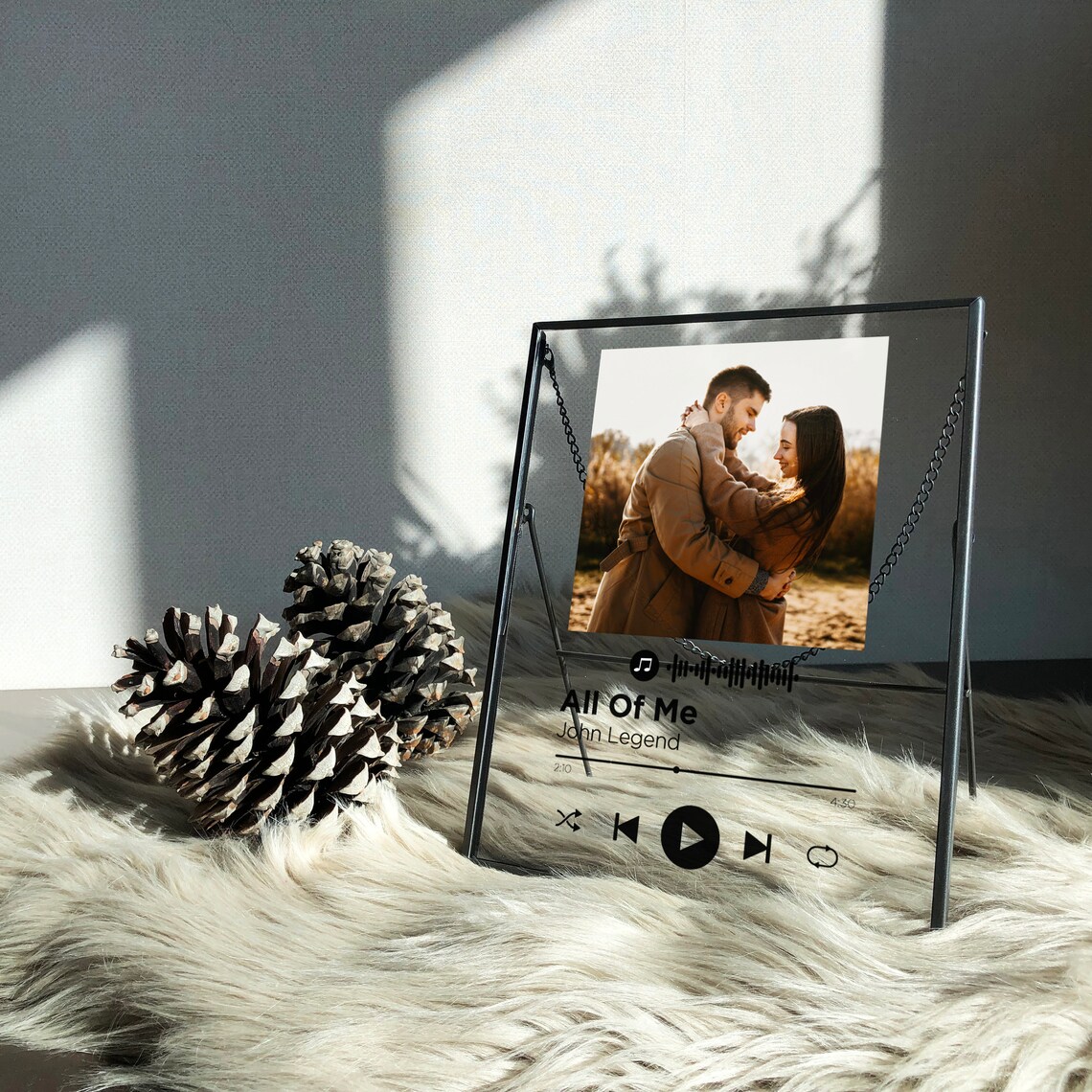 Custom Couple Music Glass Frame Custom Song Frame Best Friend Etsy