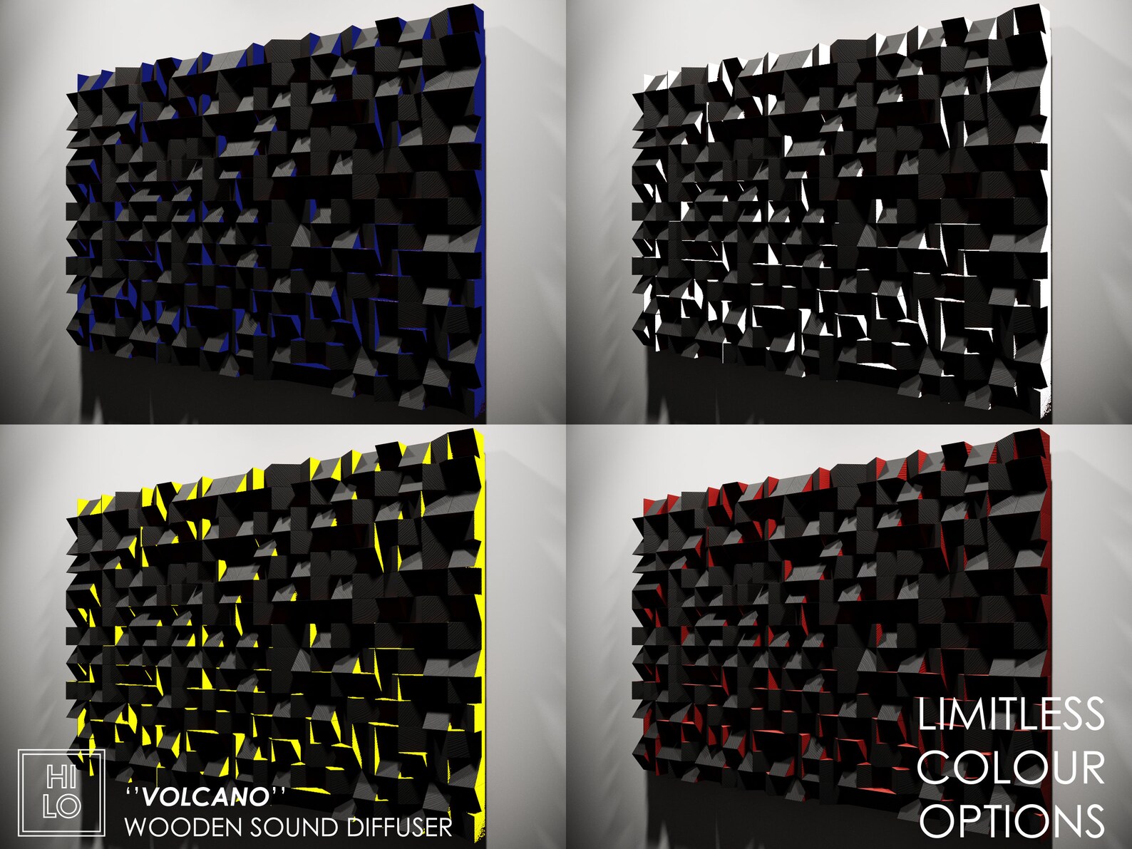 Sound Diffuse 3D Wall Art Wooden Sound Diffuser Art Studio | Etsy