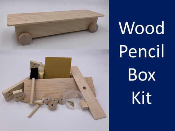 Rolling Wood Pencil Box Kit, Woodworking Kit for Kids, Educational Project,  DIY Craft and Hobby Kits, Homeschool Learning Project 