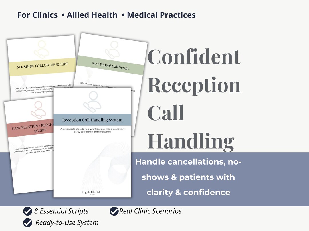 Medical Receptionist Call Scripts | Clinic Front Desk Training (digital ...