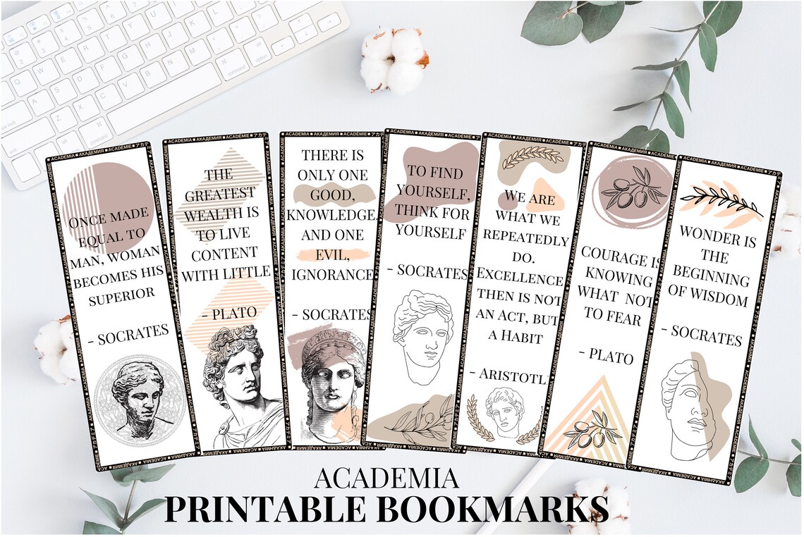 light academia printable bookmark dark academia book lover etsy