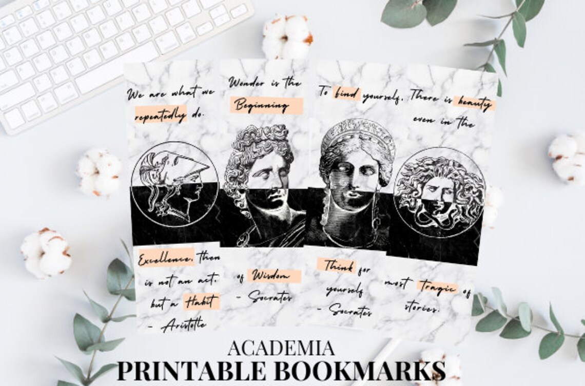 light academia printable bookmark dark academia book lover etsy