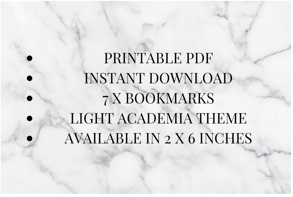 light academia printable bookmark dark academia book lover etsy