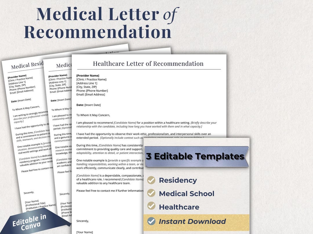 Letter of Recommendation for Medical | Residency, Medical School ...