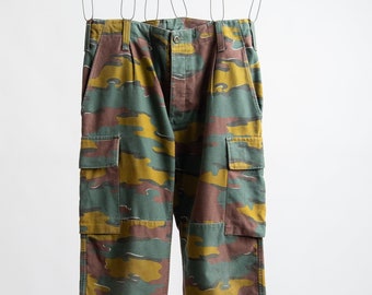 Vintage 80s Belgium Army M90 Jigsaw Camo Cargo Pants  - Size 32x27