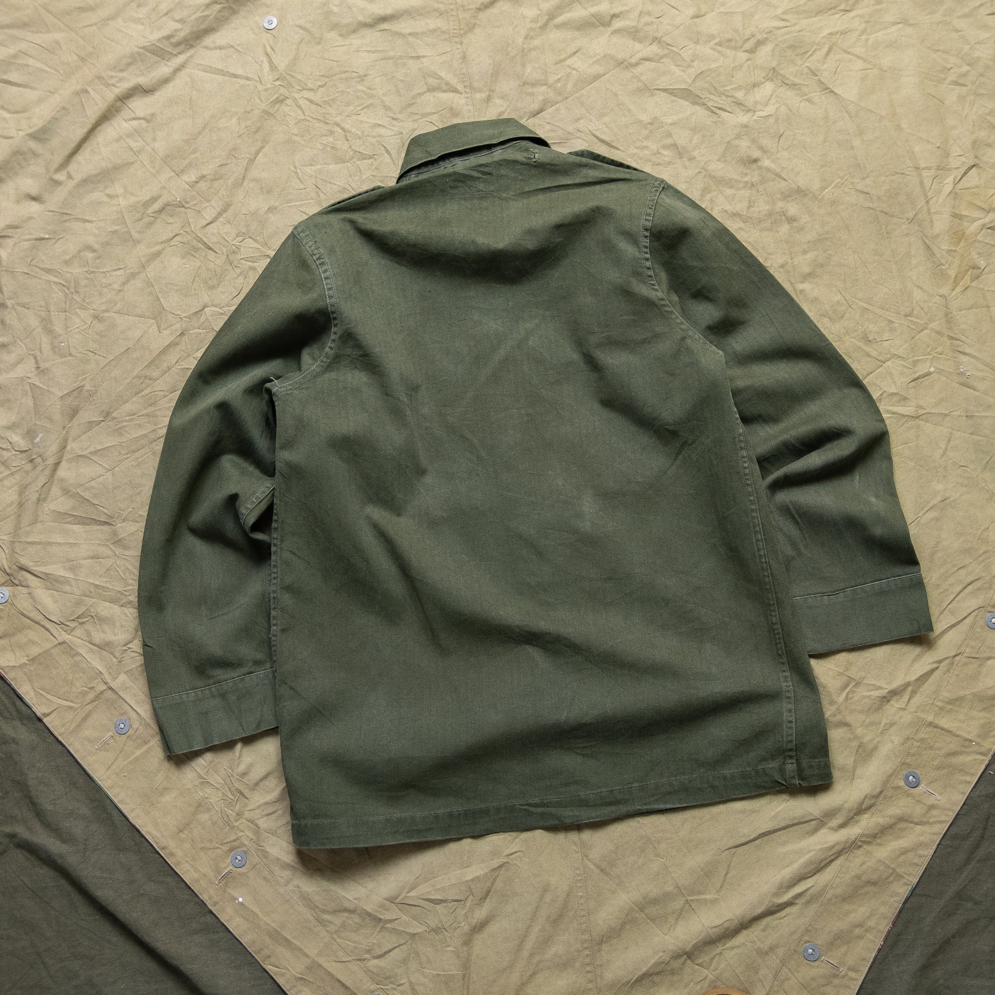 Original Dutch Military Long Service Coat Army Issue Overcoat Green