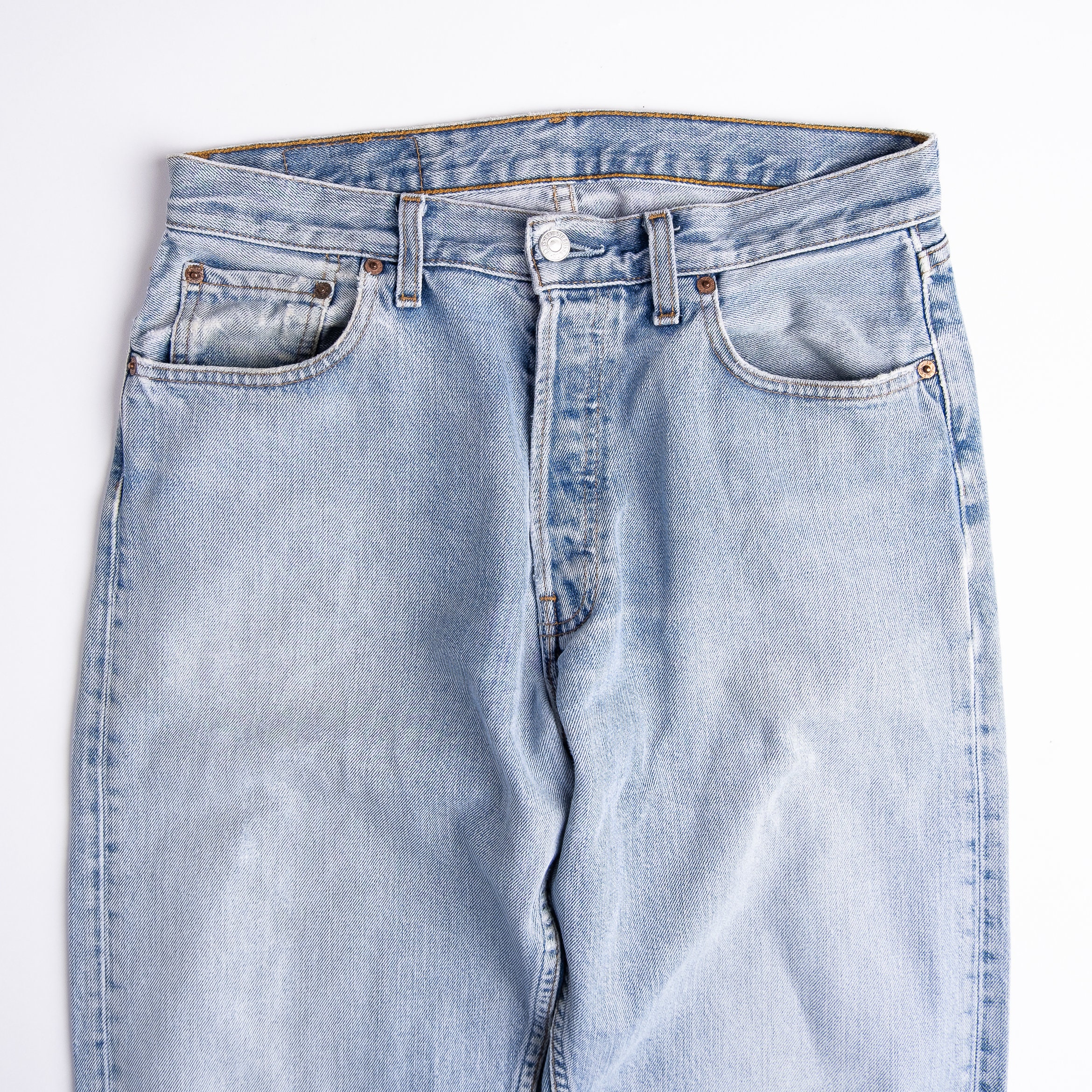 Vintage 90s Distressed Faded Levi's 501 Denim Jeans Size 32x34 / Made ...