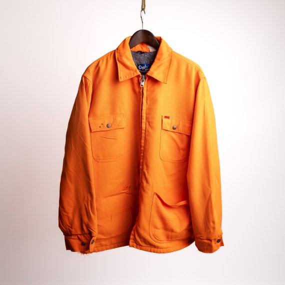 Vintage 70s Big Smith Faded Orange Blanket Lined … - image 2