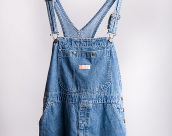 Vintage 1980s 80s G.L Heart Japanese Faded Workwear Denim Dungarees - Size 38x25  Made in Japan